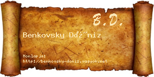 Benkovsky Döniz névjegykártya